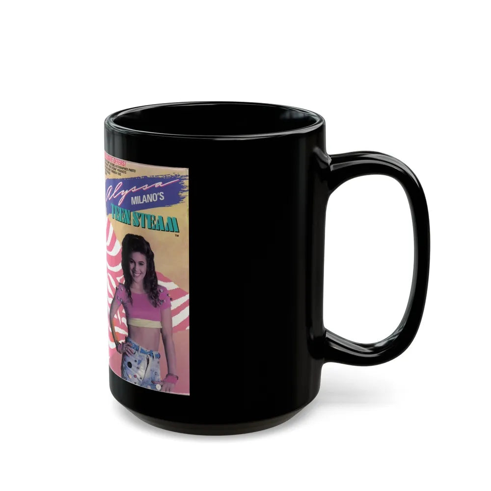 ALYSSA MILANOS TEEN STEAM (VHS COVER) - Black Coffee Mug-Go Mug Yourself