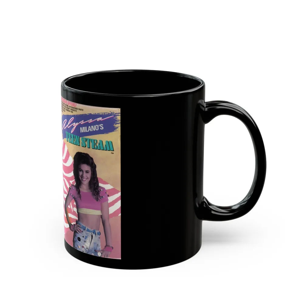 ALYSSA MILANOS TEEN STEAM (VHS COVER) - Black Coffee Mug-Go Mug Yourself