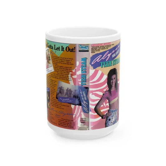 ALYSSA MILANOS TEEN STEAM (VHS COVER) - White Coffee Mug 15oz - Go Mug Yourself