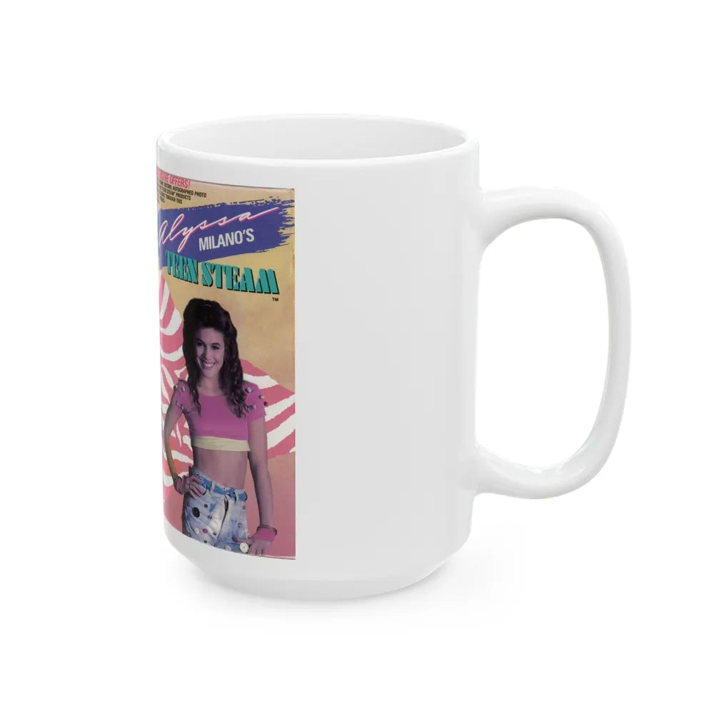 ALYSSA MILANOS TEEN STEAM (VHS COVER) - White Coffee Mug-Go Mug Yourself