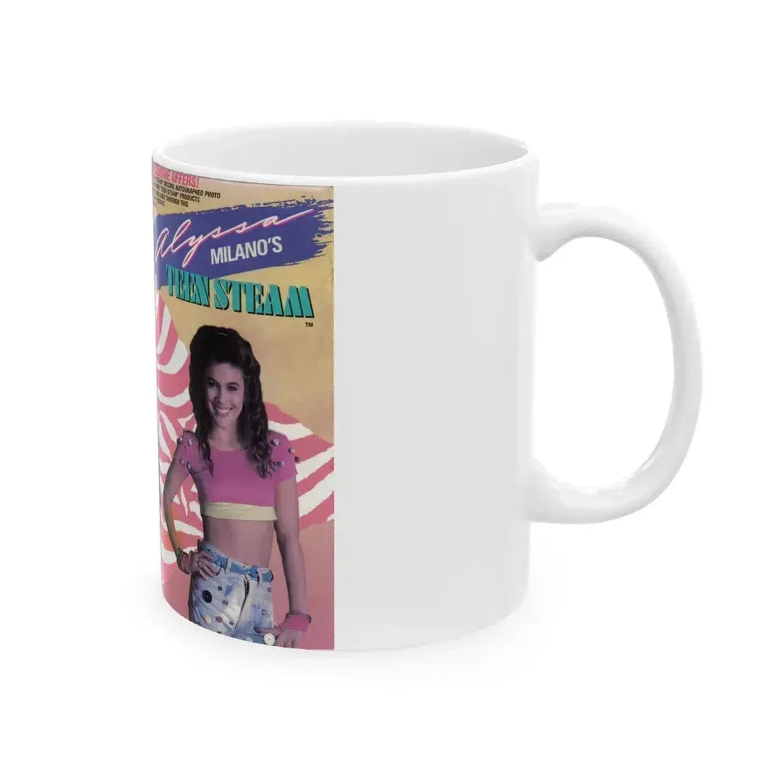 ALYSSA MILANOS TEEN STEAM (VHS COVER) - White Coffee Mug - Go Mug Yourself