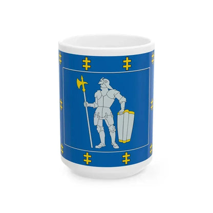 Alytus County flag (Lithuania) White Coffee Mug 15oz - Go Mug Yourself