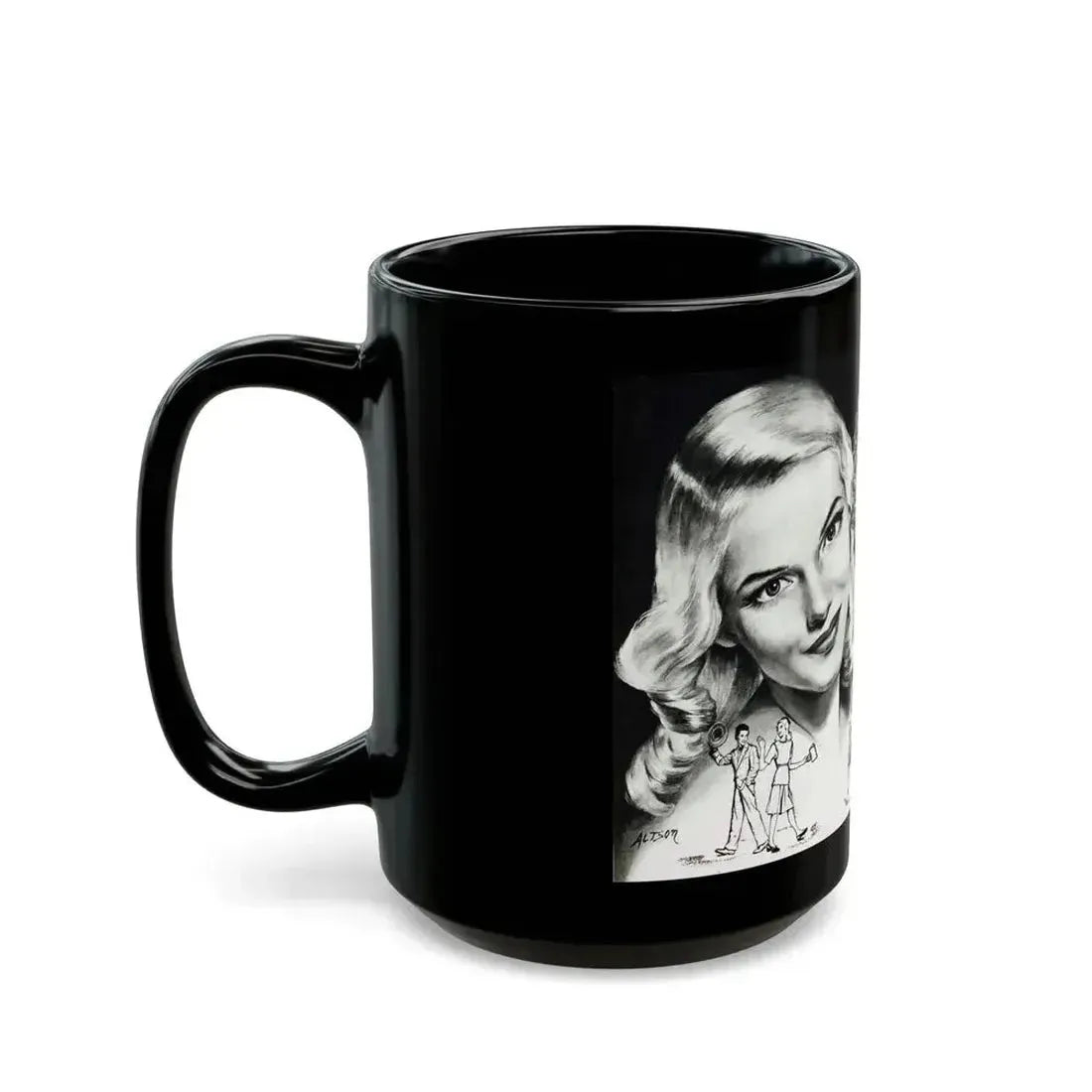 Amateur Cupid, Miss America magazine, March 1946 - Black Coffee Mug - Go Mug Yourself
