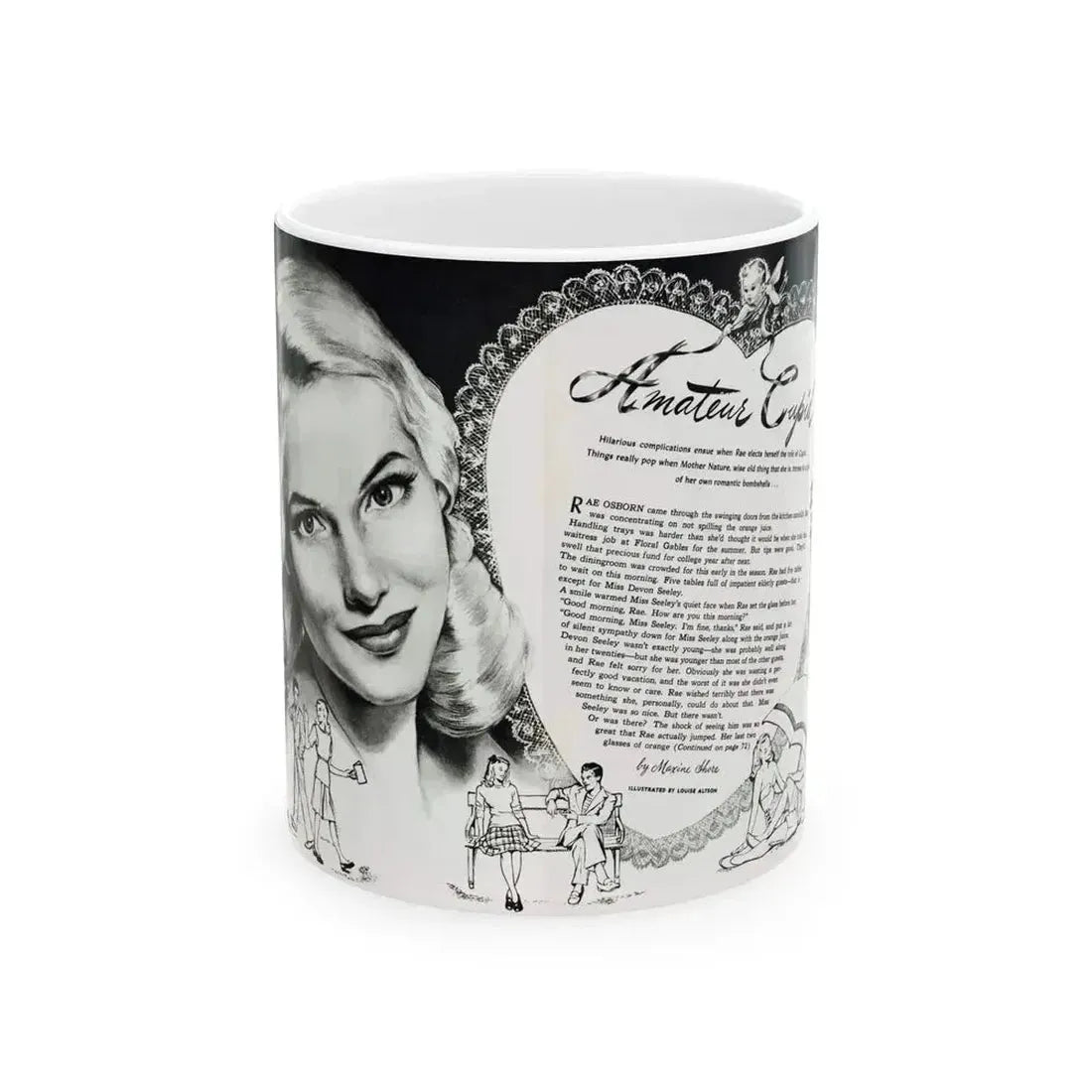 Amateur Cupid, Miss America magazine, March 1946 - White Coffee Mug 11oz - Go Mug Yourself