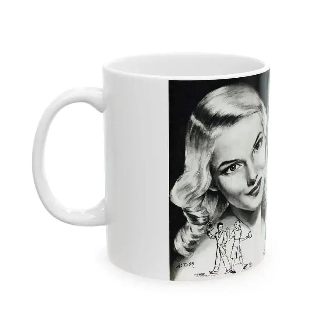 Amateur Cupid, Miss America magazine, March 1946 - White Coffee Mug - Go Mug Yourself