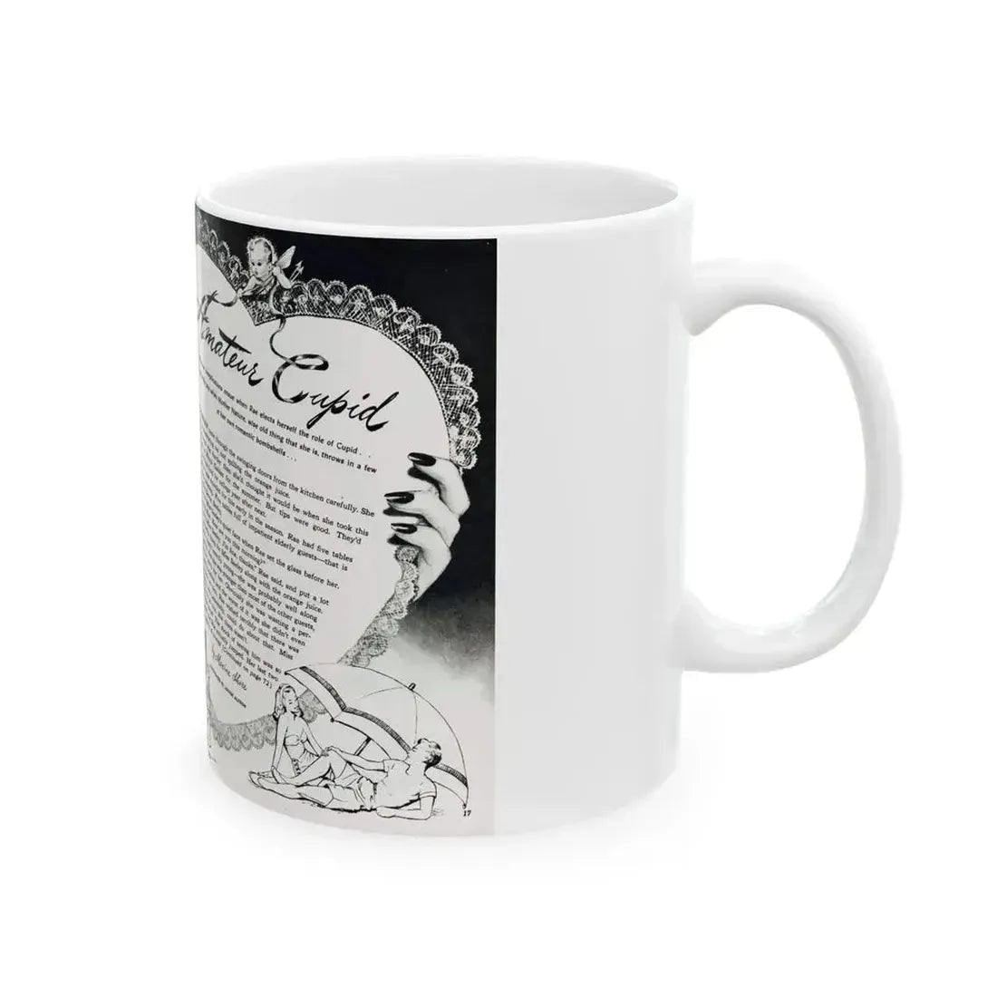 Amateur Cupid, Miss America magazine, March 1946 - White Coffee Mug - Go Mug Yourself