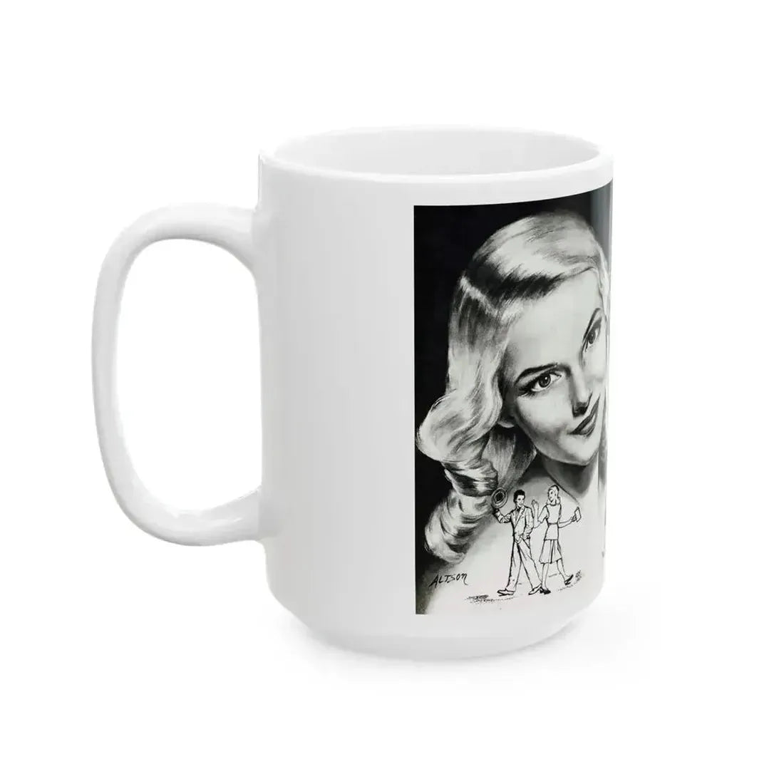 Amateur Cupid, Miss America magazine, March 1946 - White Coffee Mug - Go Mug Yourself