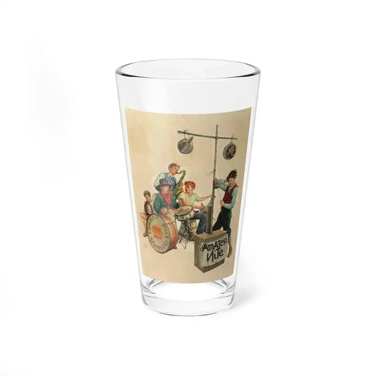 Amateur Nite - Cowboy Bill's Ramblers, The Saturday Evening Post cover, January 11, 1936 (Magazine Illustration) Pint Glass 16oz 16oz - Go Mug Yourself