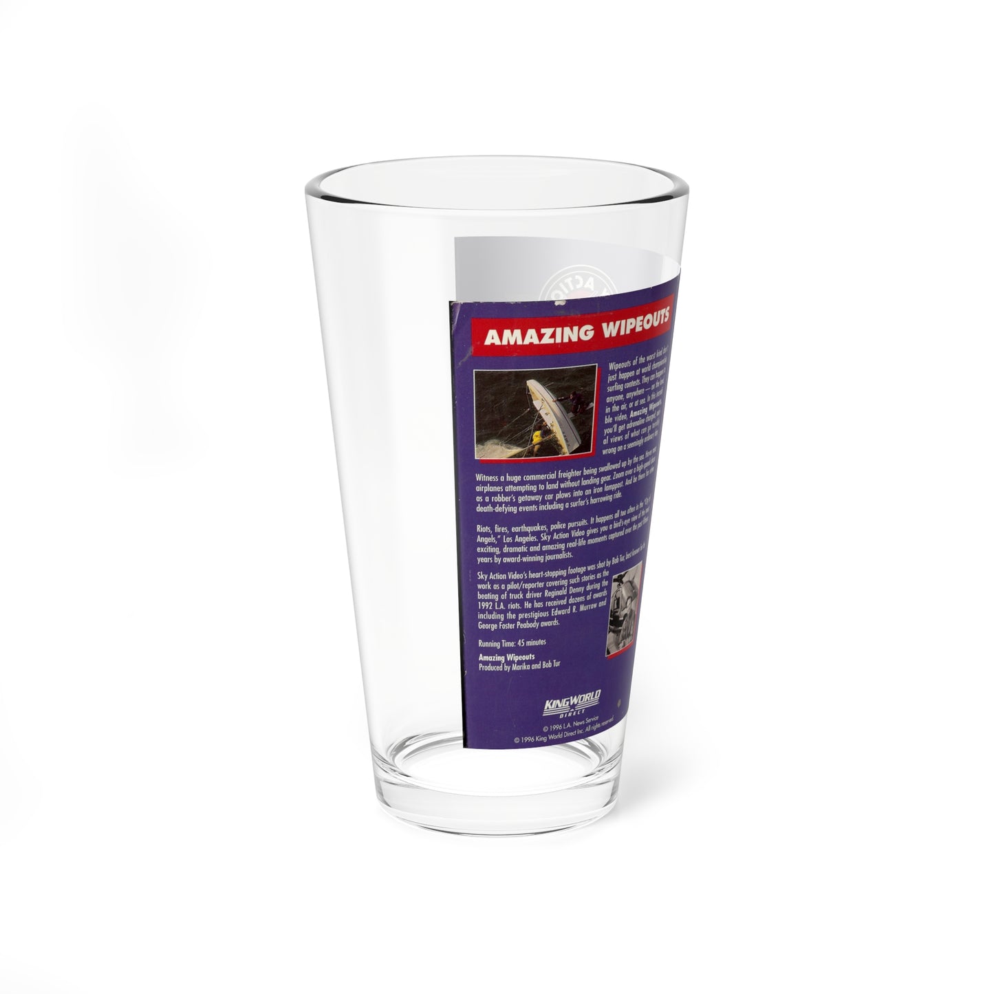 AMAZING WIPEOUTS (VHS COVER) Pint Glass 16oz-Go Mug Yourself