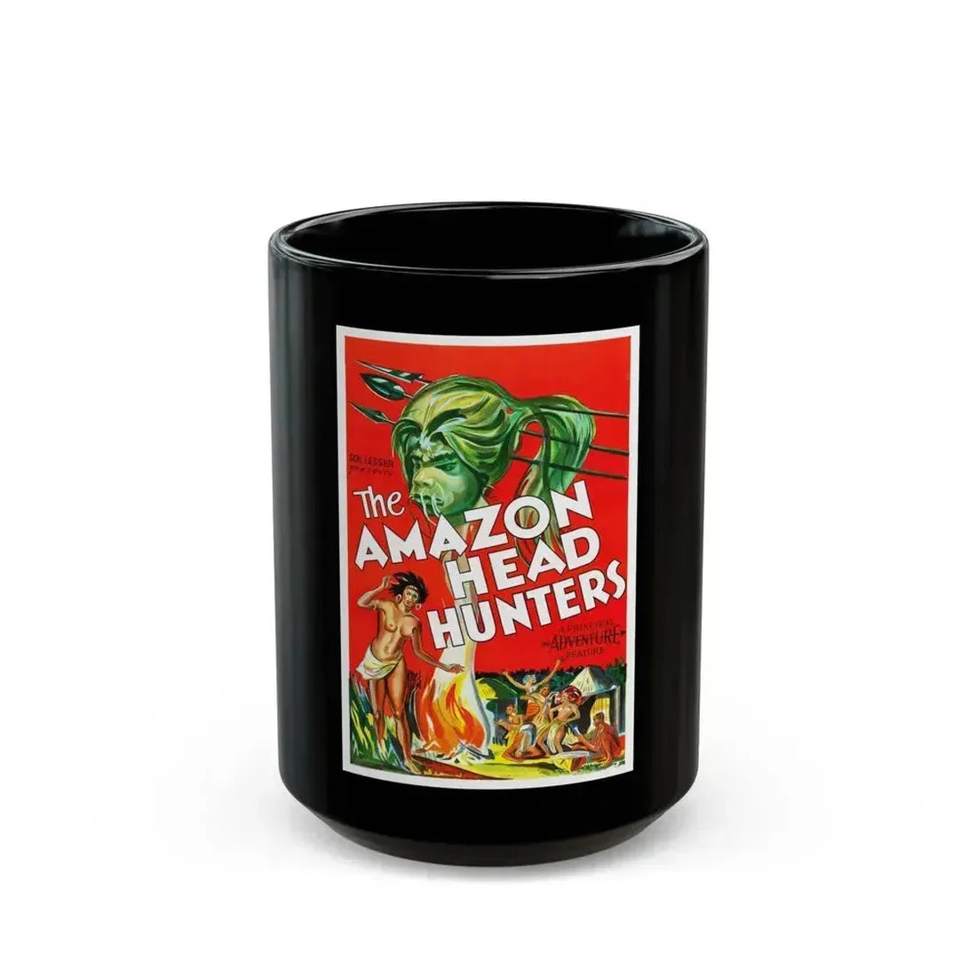 AMAZON HEAD HUNTERS 1932 Movie Poster - Black Coffee Mug 15oz - Go Mug Yourself