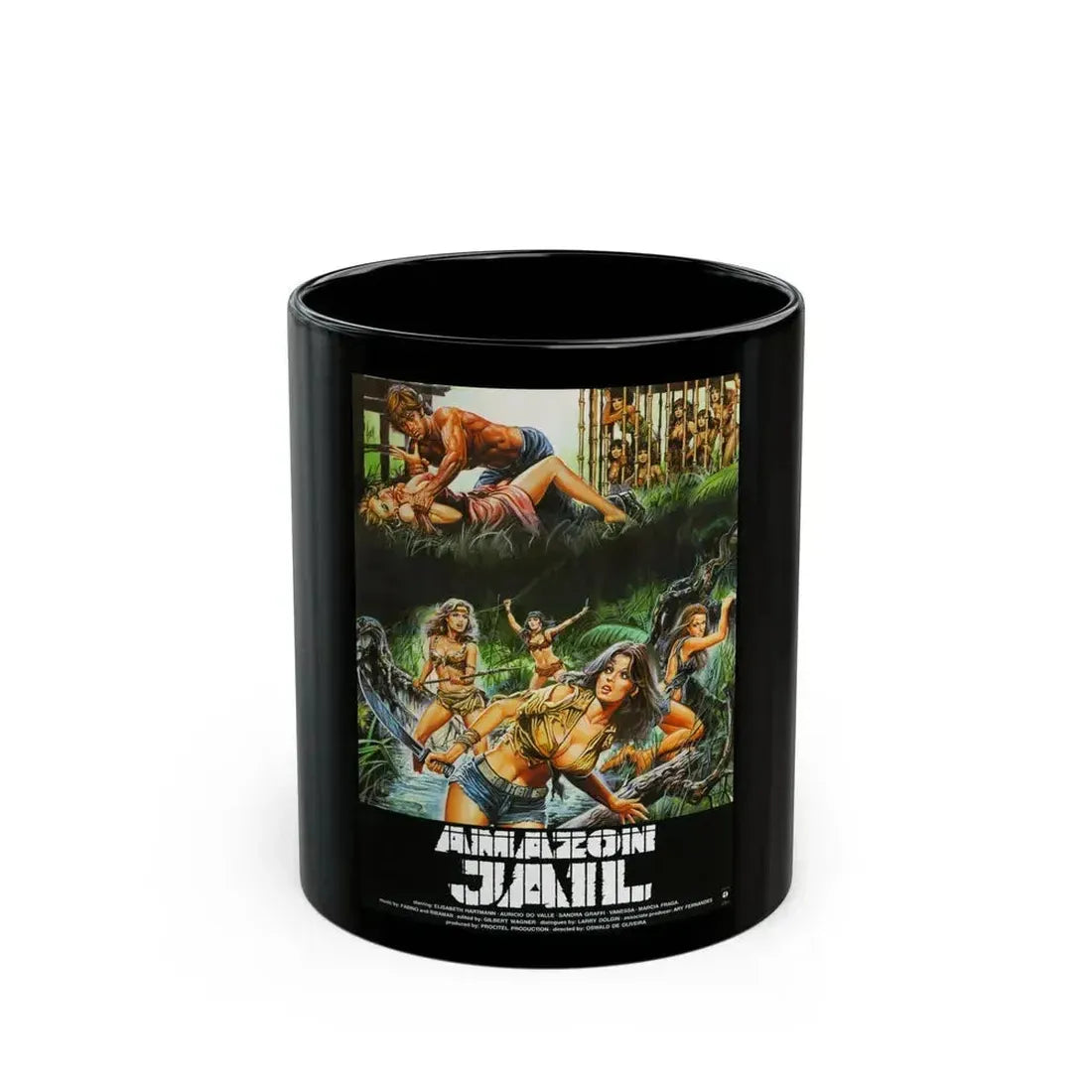 AMAZON JAIL 1985 Movie Poster - Black Coffee Mug 11oz - Go Mug Yourself