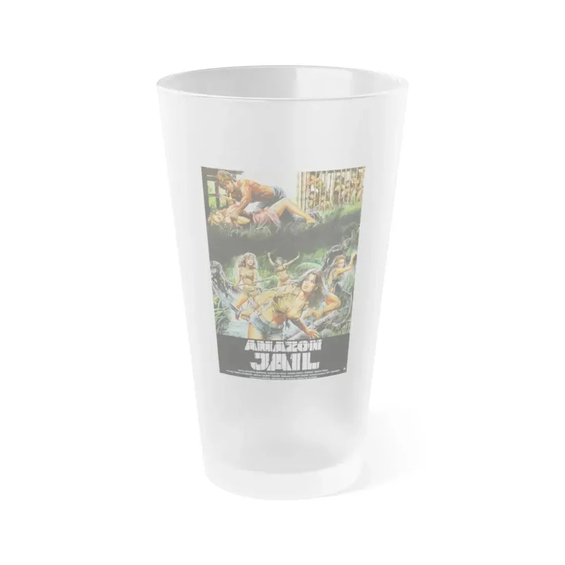 AMAZON JAIL 1985 Movie Poster - Frosted Pint Glass 16oz Default Title - Go Mug Yourself