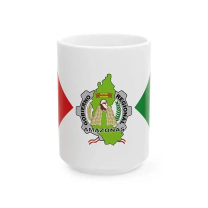 Amazonas bandera (Peru) White Coffee Mug 15oz - Go Mug Yourself