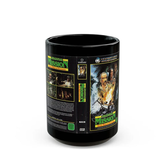 AMAZONAS MISSION (VHS COVER) - Black Coffee Mug-15oz-Go Mug Yourself