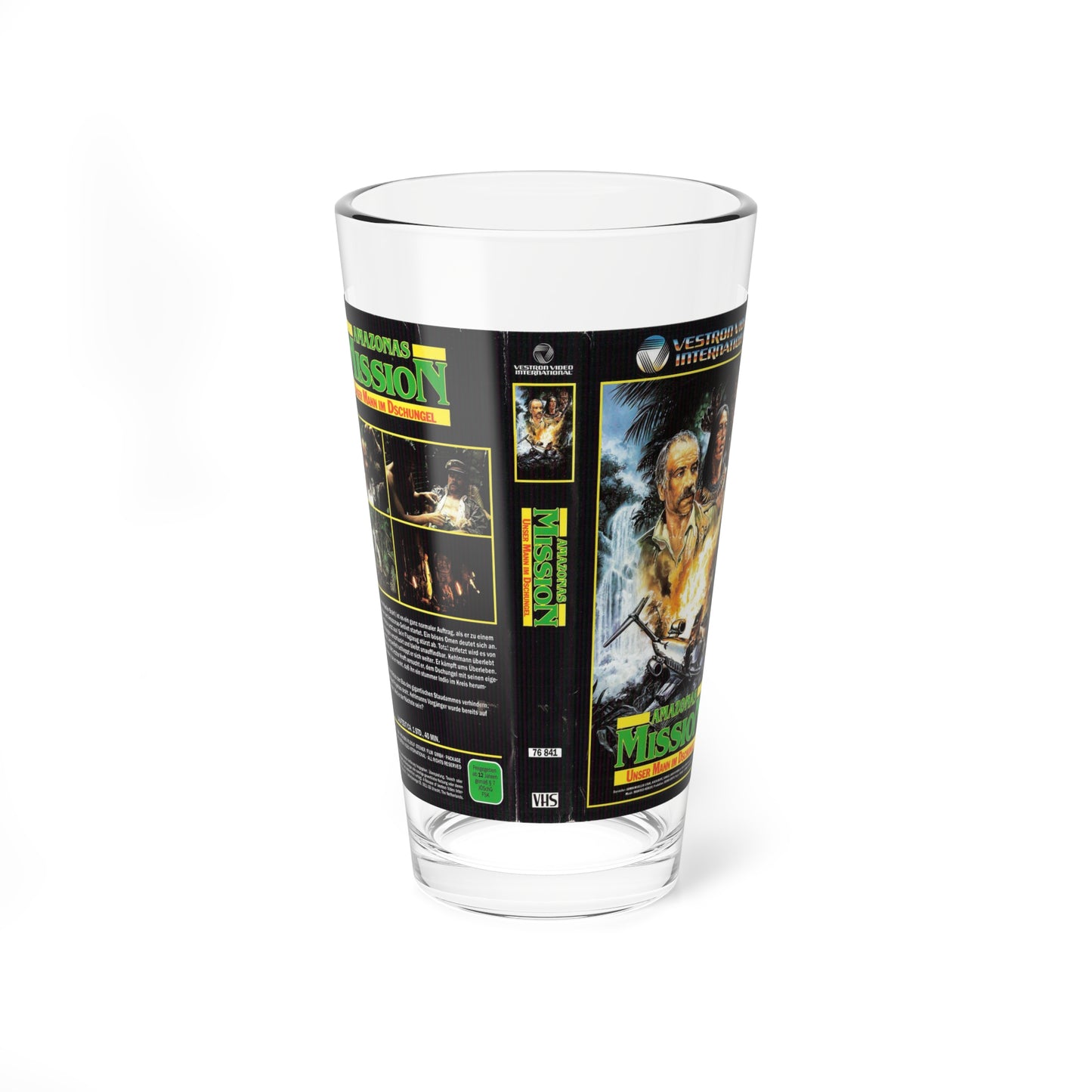 AMAZONAS MISSION (VHS COVER) Pint Glass 16oz-16oz-Go Mug Yourself