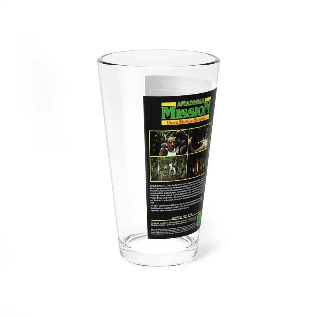 AMAZONAS MISSION (VHS COVER) Pint Glass 16oz - Go Mug Yourself
