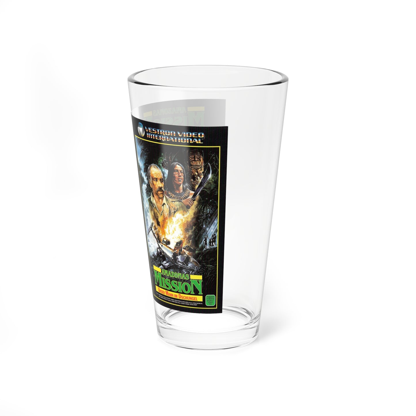 AMAZONAS MISSION (VHS COVER) Pint Glass 16oz-Go Mug Yourself