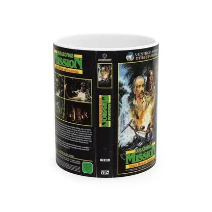 AMAZONAS MISSION (VHS COVER) - White Coffee Mug 11oz - Go Mug Yourself