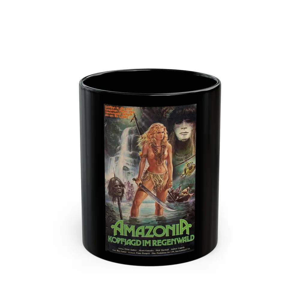 AMAZONIA 1985 Movie Poster - Black Coffee Mug-11oz-Go Mug Yourself