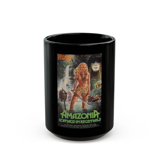 AMAZONIA 1985 Movie Poster - Black Coffee Mug-15oz-Go Mug Yourself