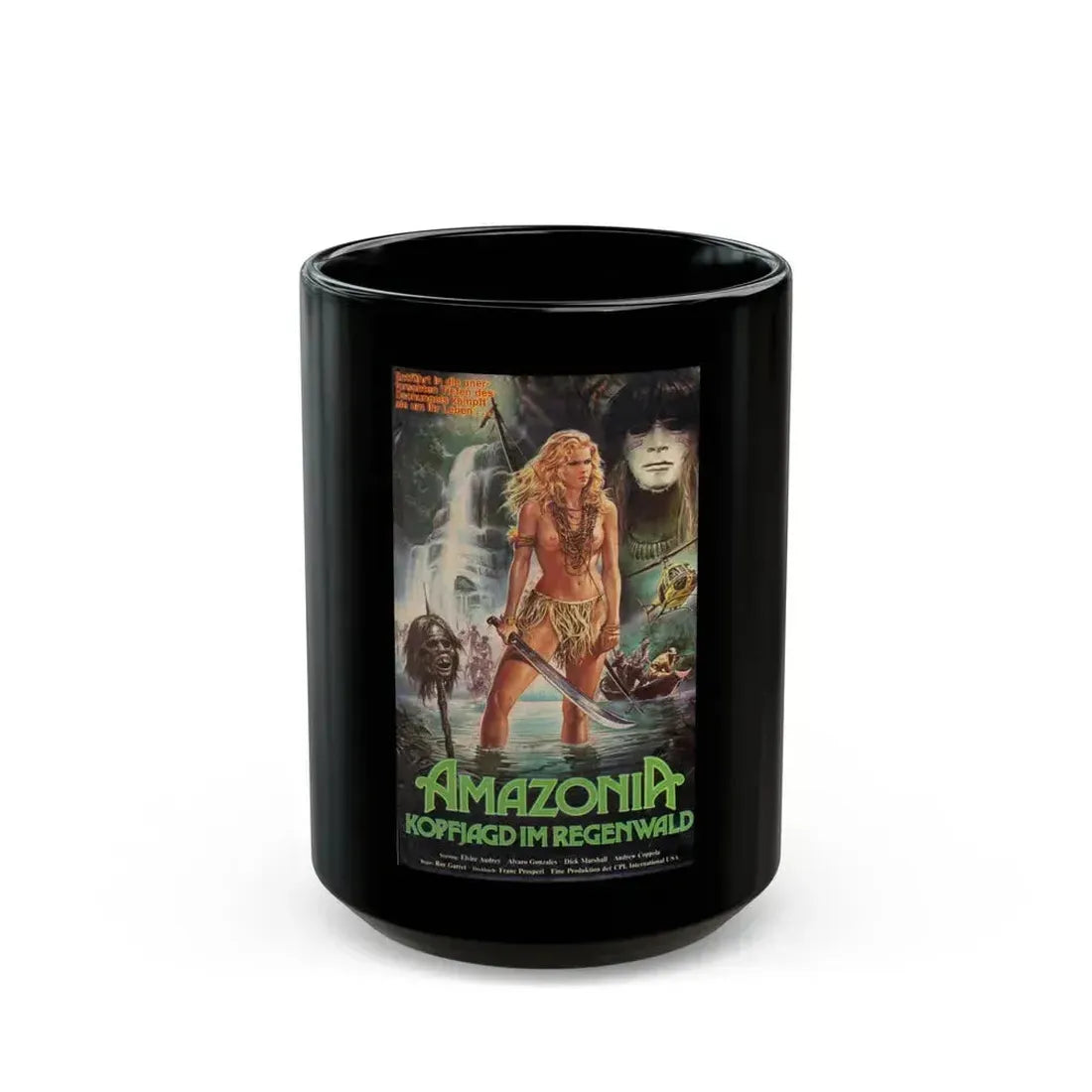 AMAZONIA 1985 Movie Poster - Black Coffee Mug 15oz - Go Mug Yourself