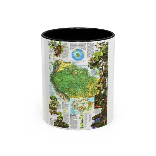 Amazonia - A World Resource at Risk (1992) (Map) Accent Coffee Mug 11oz Black - Go Mug Yourself