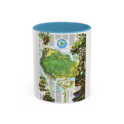 Amazonia - A World Resource at Risk (1992) (Map) Accent Coffee Mug 11oz Light Blue - Go Mug Yourself