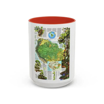 Amazonia - A World Resource at Risk (1992) (Map) Accent Coffee Mug 15oz Red - Go Mug Yourself
