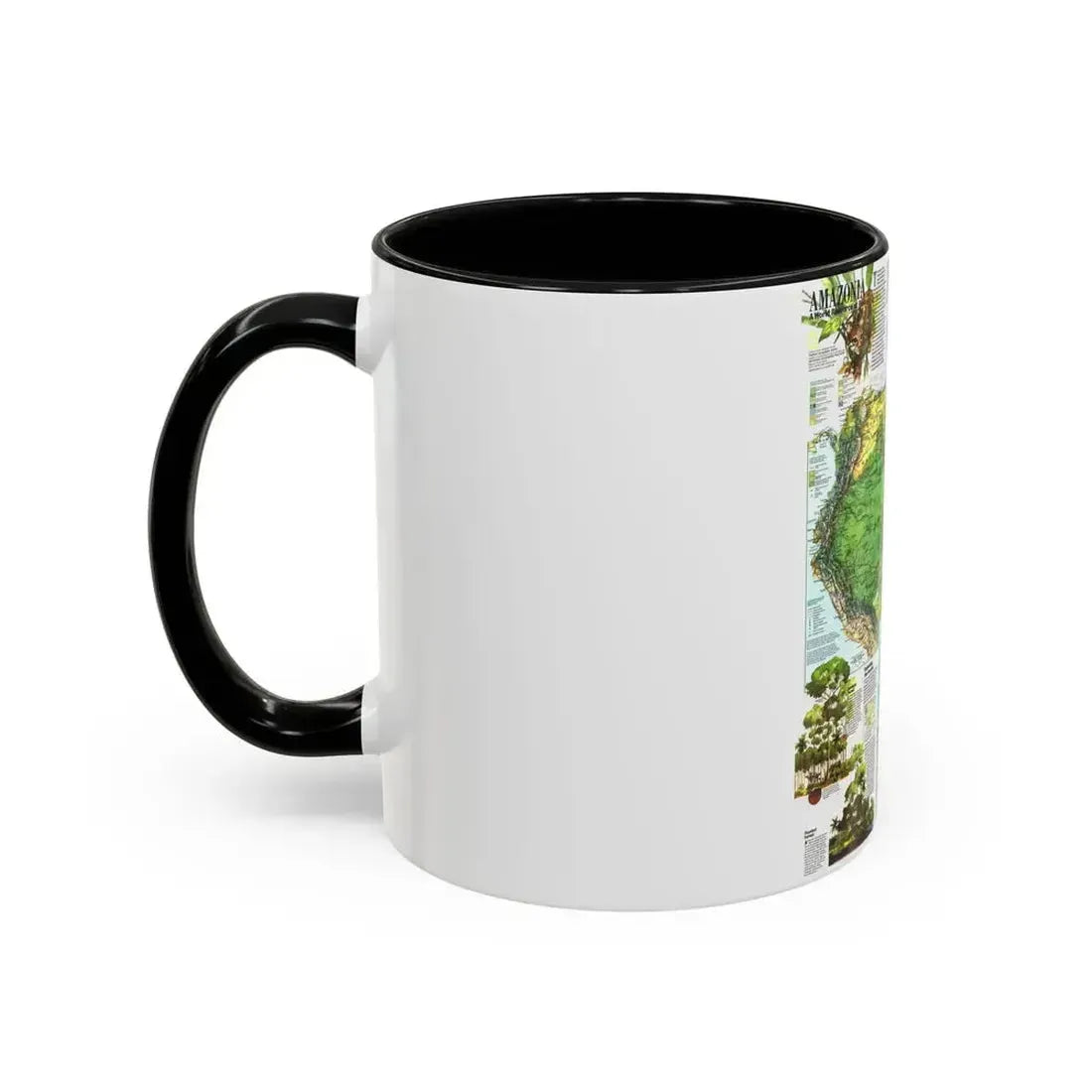 Amazonia - A World Resource at Risk (1992) (Map) Accent Coffee Mug - Go Mug Yourself