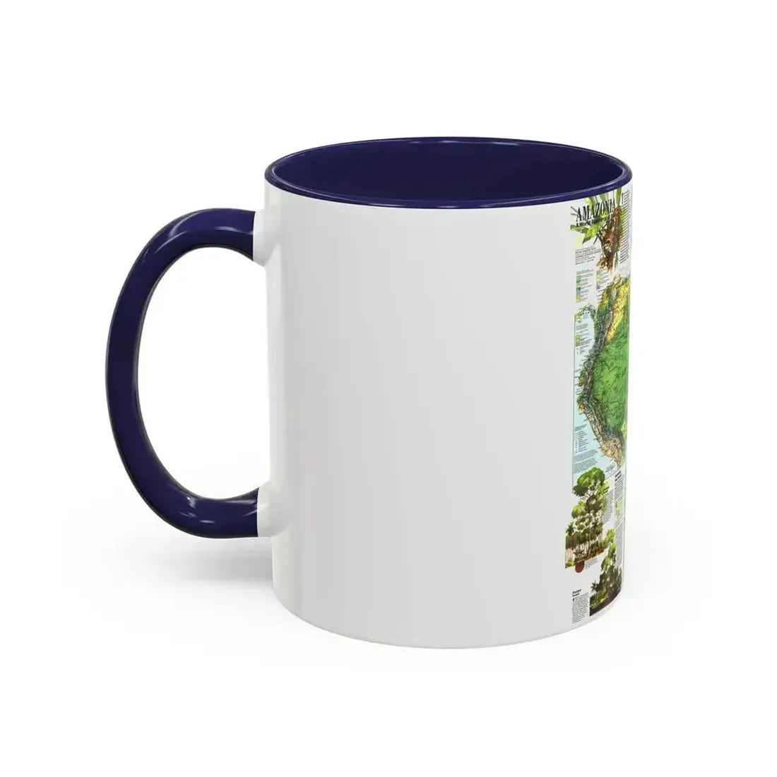 Amazonia - A World Resource at Risk (1992) (Map) Accent Coffee Mug - Go Mug Yourself