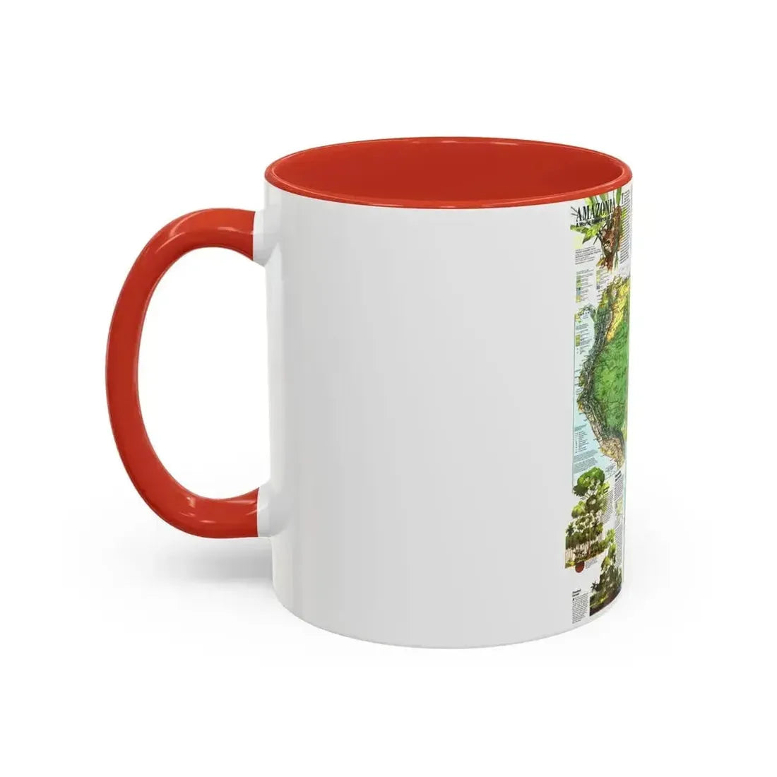 Amazonia - A World Resource at Risk (1992) (Map) Accent Coffee Mug - Go Mug Yourself