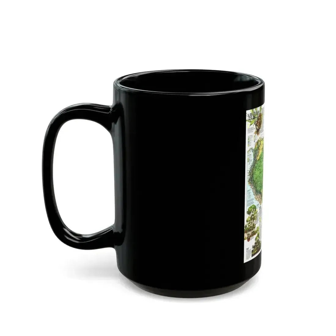 Amazonia - A World Resource at Risk (1992) (Map) Black Coffee Mug - Go Mug Yourself