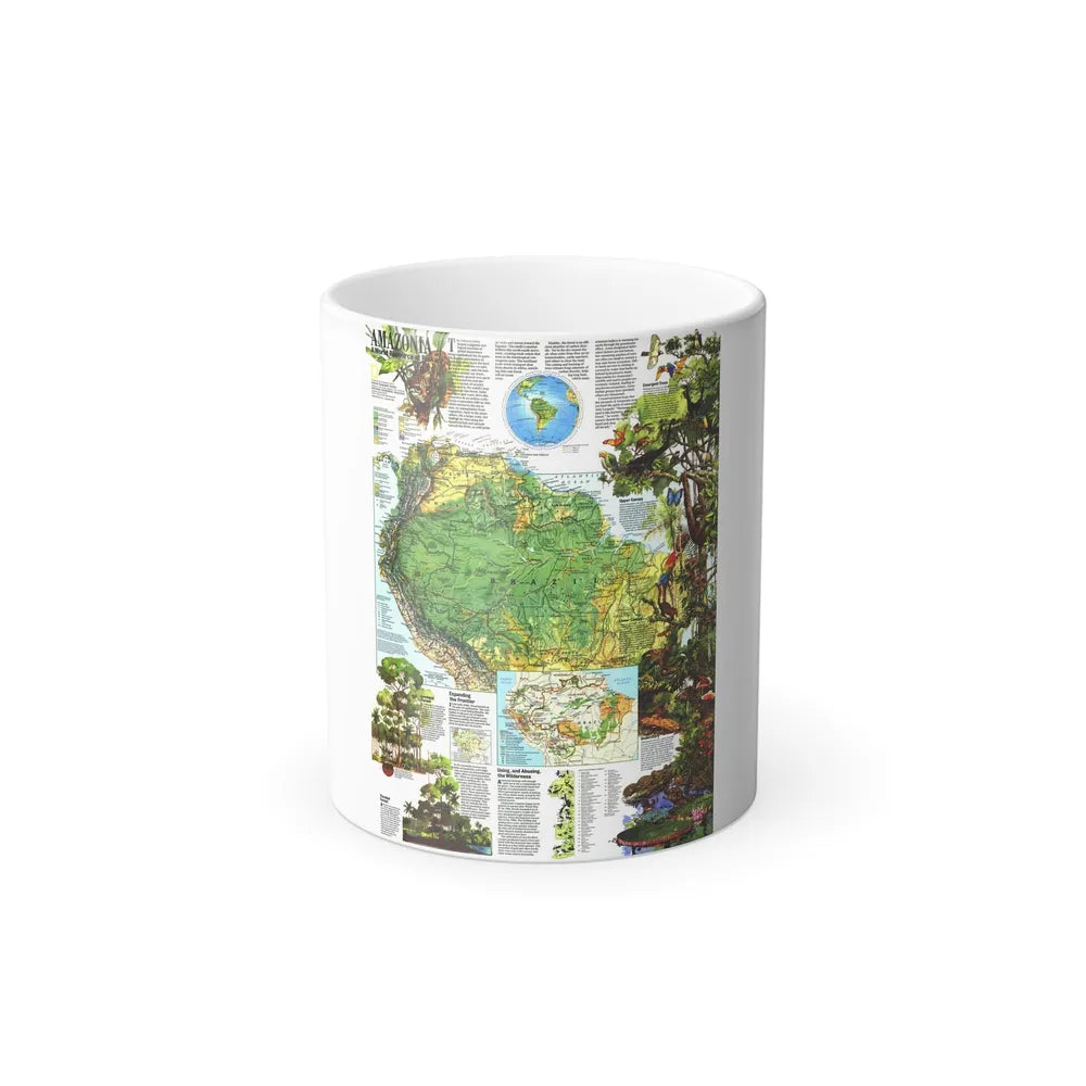 Amazonia - A World Resource at Risk (1992) (Map) Color Changing Mug 11oz-Go Mug Yourself