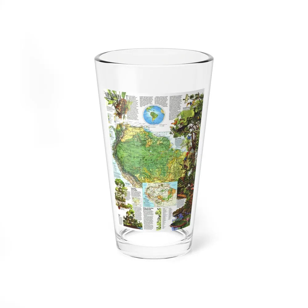 Amazonia - A World Resource at Risk (1992) (Map) Pint Glass 16oz-16oz-Go Mug Yourself