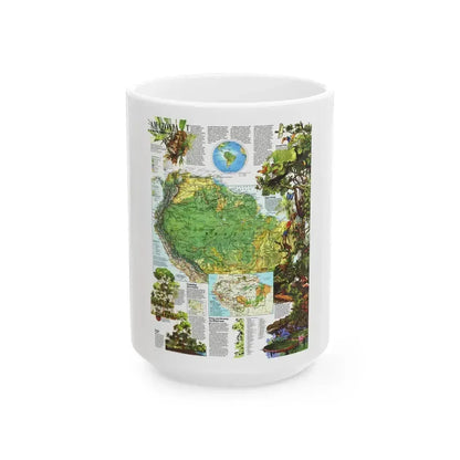 Amazonia - A World Resource at Risk (1992) (Map) White Coffee Mug 15oz - Go Mug Yourself