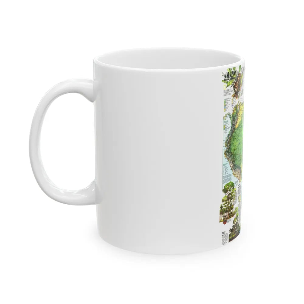 Amazonia - A World Resource at Risk (1992) (Map) White Coffee Mug-Go Mug Yourself