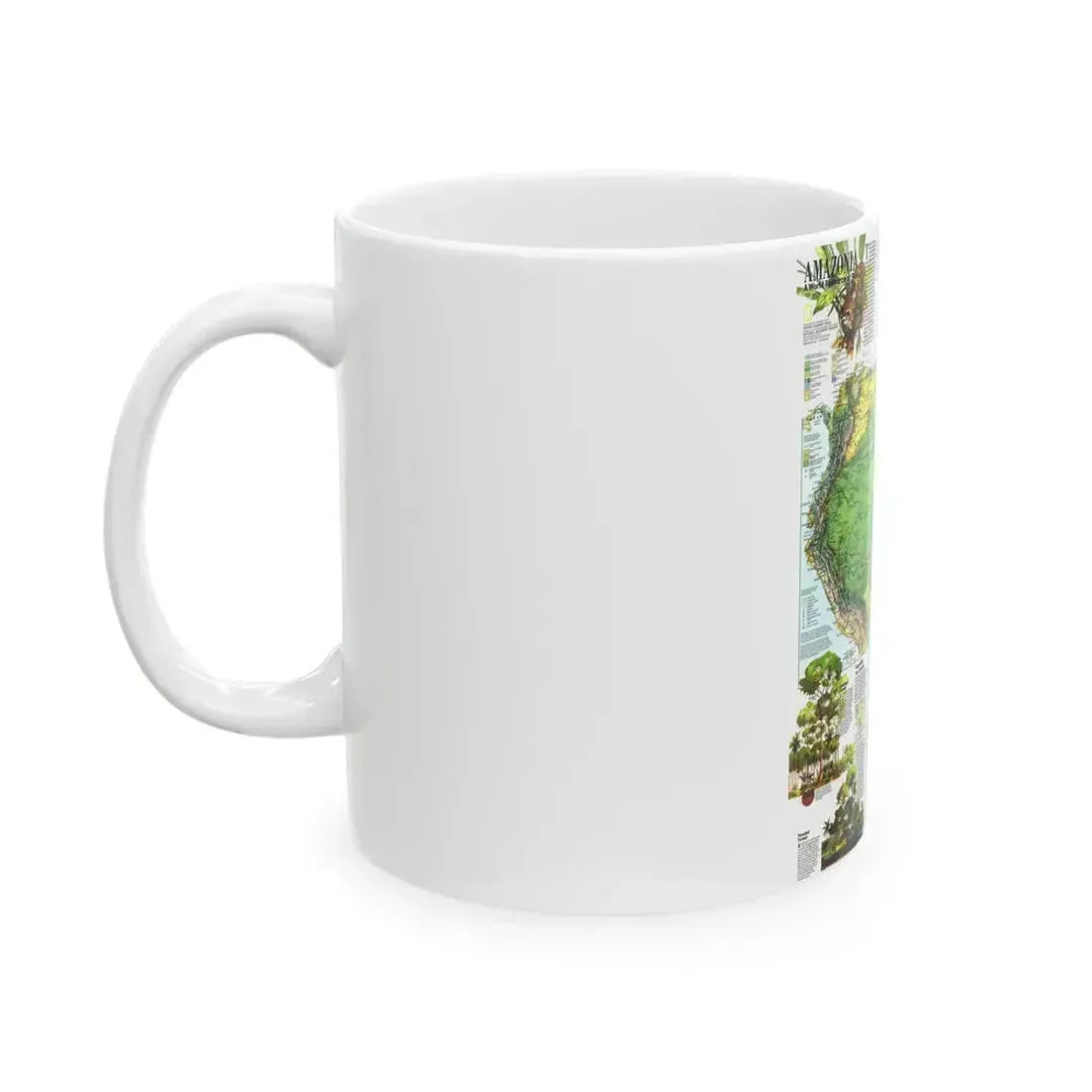 Amazonia - A World Resource at Risk (1992) (Map) White Coffee Mug - Go Mug Yourself