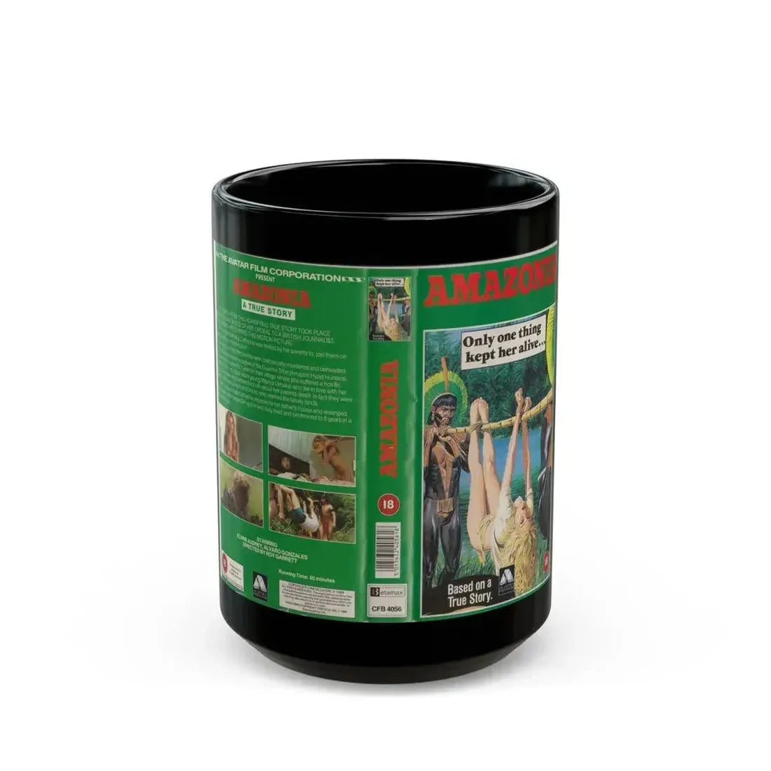 AMAZONIA (VHS COVER) - Black Coffee Mug 15oz - Go Mug Yourself