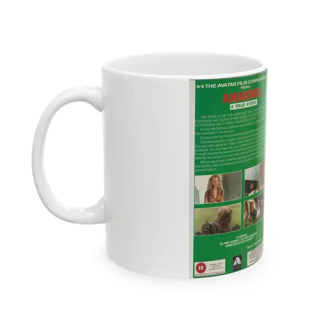 AMAZONIA (VHS COVER) - White Coffee Mug - Go Mug Yourself