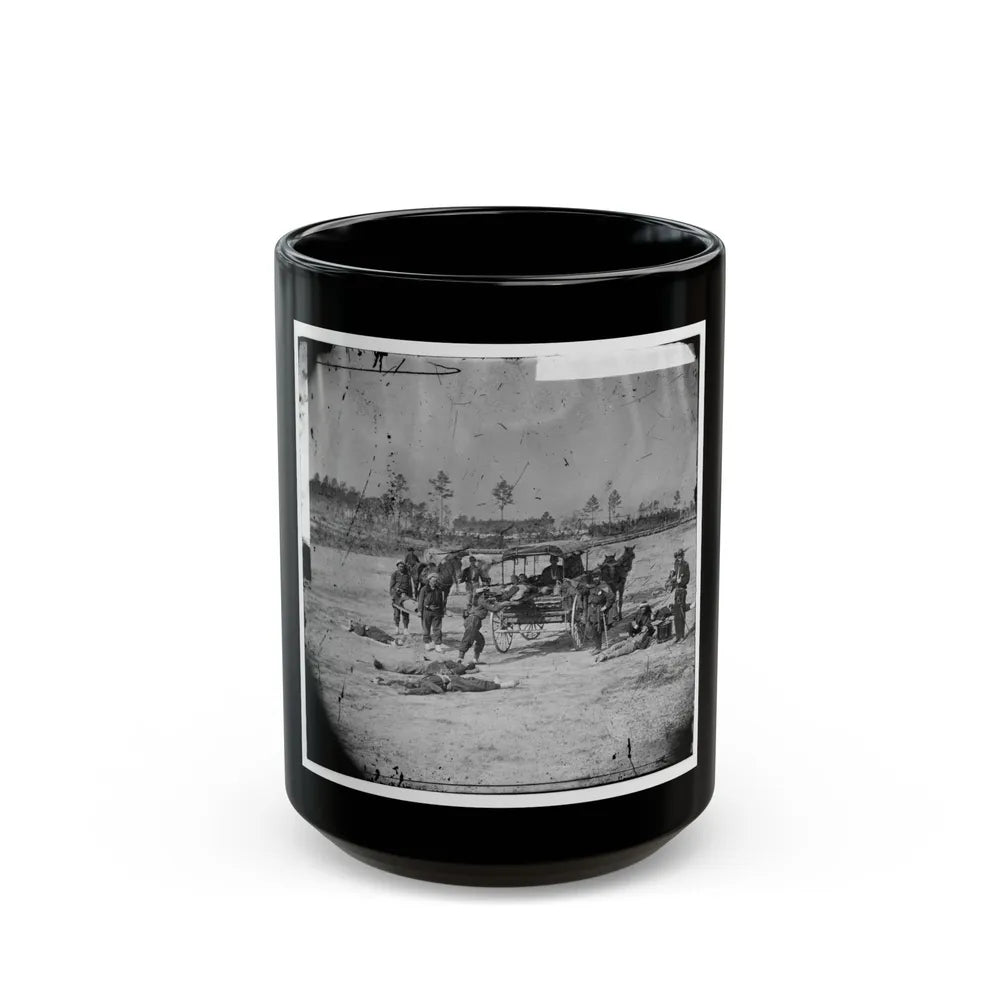 Ambulance Corps. Method Of Removing Wounded From The Field (U.S. Civil War) Black Coffee Mug-15oz-Go Mug Yourself