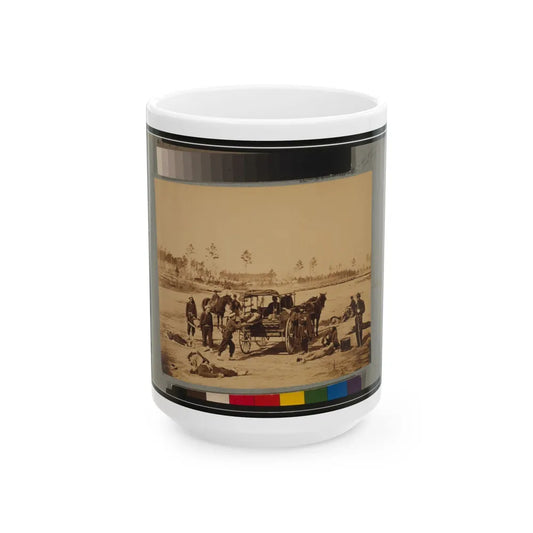 Ambulance Drill At Headquarters Army Of Potomac, Near Brandy Station, Va., March, 1864 (U.S. Civil War) White Coffee Mug-15oz-Go Mug Yourself