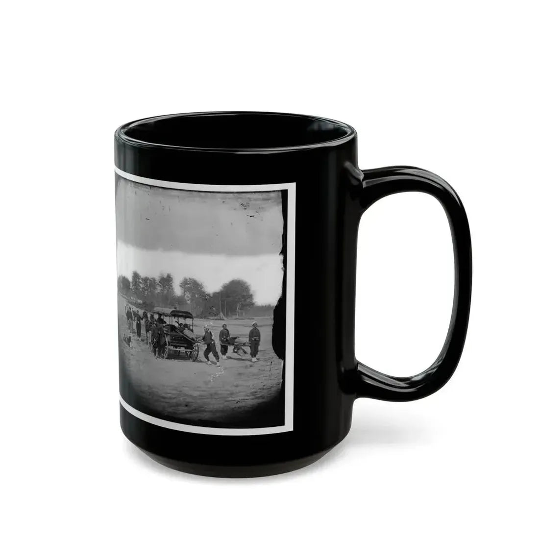 Ambulance Drill In The Field (U.S. Civil War) Black Coffee Mug - Go Mug Yourself