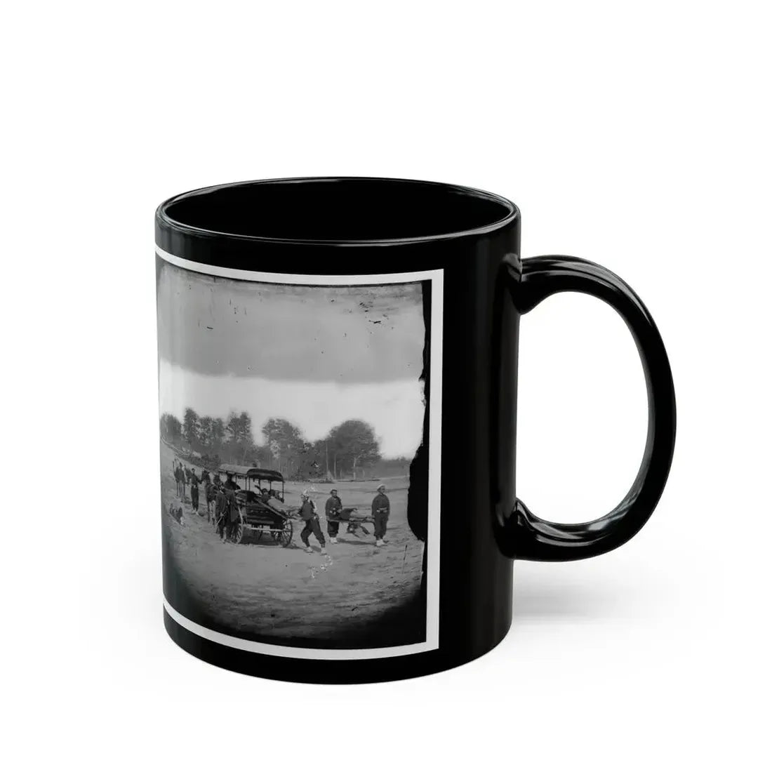 Ambulance Drill In The Field (U.S. Civil War) Black Coffee Mug - Go Mug Yourself