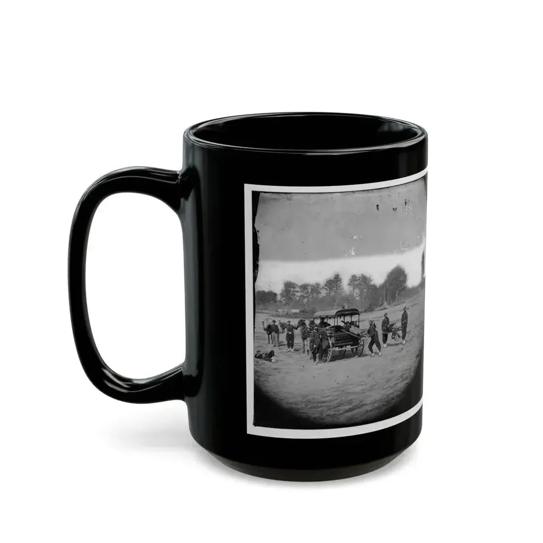 Ambulance Drill In The Field (U.S. Civil War) Black Coffee Mug - Go Mug Yourself