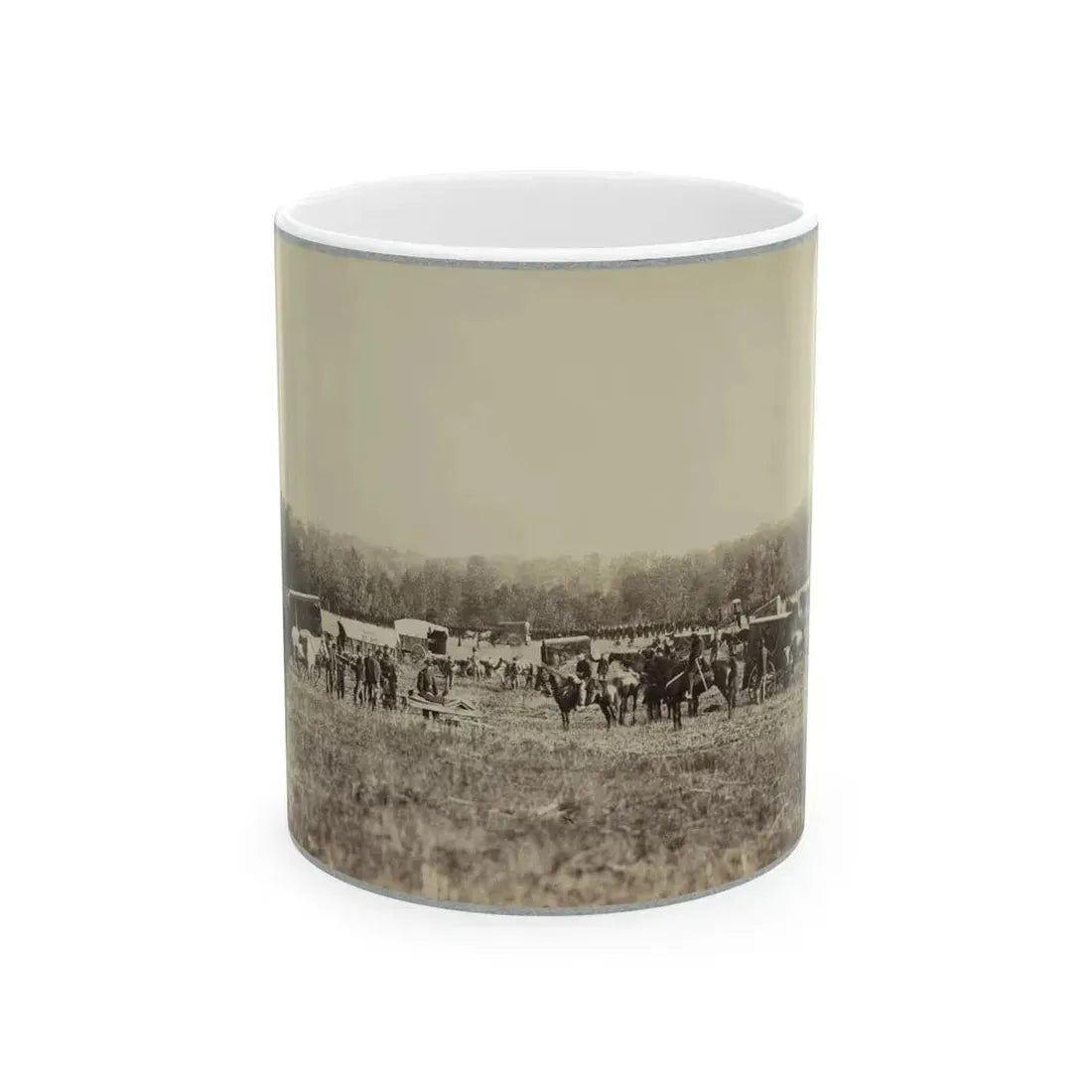 Ambulance Train, 1st Division, 2d Army Corps. (U.S. Civil War) White Coffee Mug 11oz - Go Mug Yourself