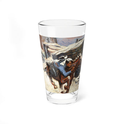 Ambush, original Western book cover illustration - Pint Glass 16oz-16oz-Go Mug Yourself