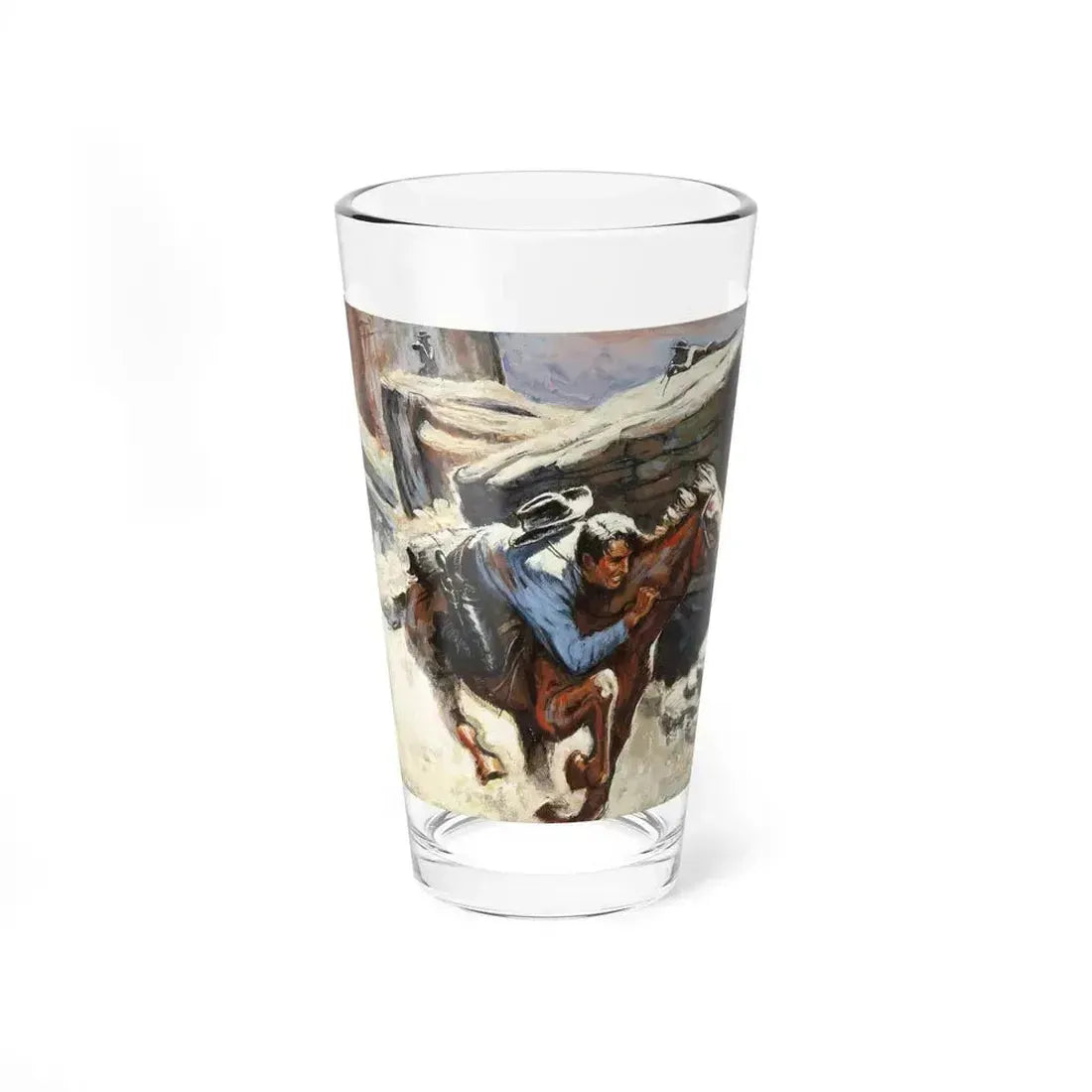 Ambush, original Western book cover illustration - Pint Glass 16oz 16oz - Go Mug Yourself