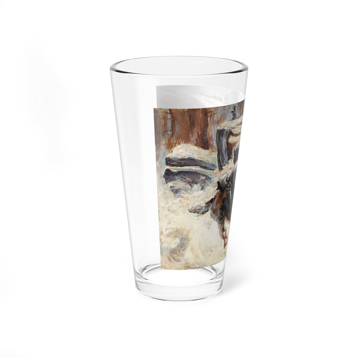 Ambush, original Western book cover illustration - Pint Glass 16oz-Go Mug Yourself