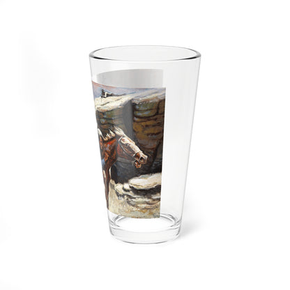 Ambush, original Western book cover illustration - Pint Glass 16oz-Go Mug Yourself