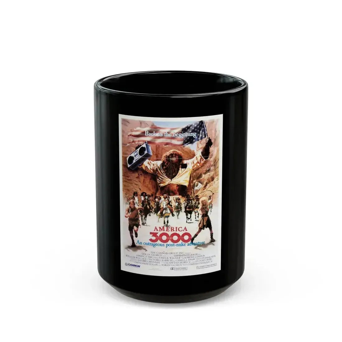 AMERICA 3000 1986 Movie Poster - Black Coffee Mug 15oz - Go Mug Yourself